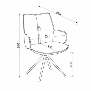 Bentley Designs Rowan Grey Fabric Dining Chair