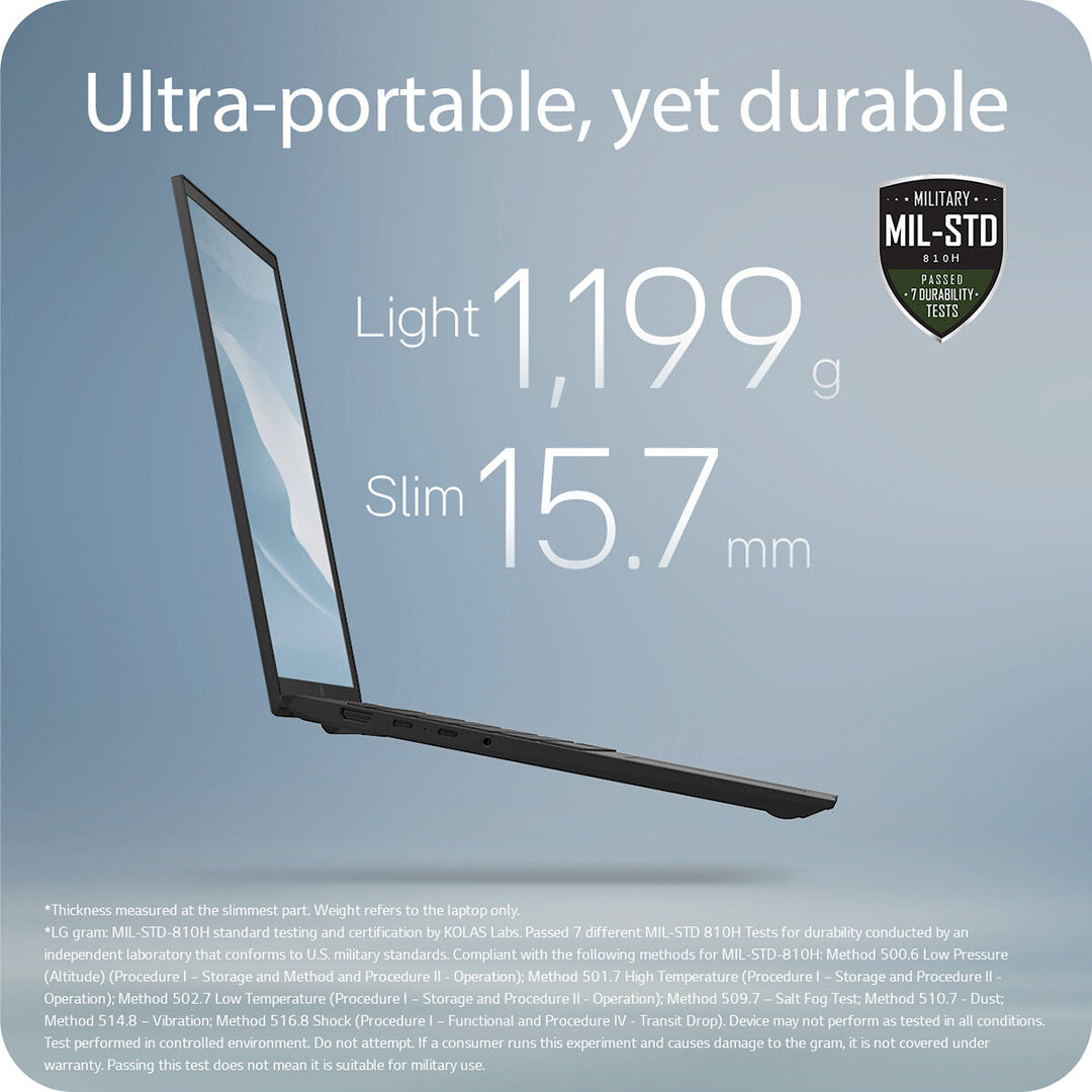 LG gram, Intel Core Ultra 7, 16GB RAM, 1TB SSD, 16 Inch Laptop, 16Z90T-G.AA78A11