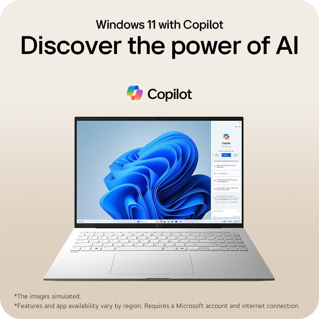 LG gram, Intel Core Ultra 7, 16GB RAM, 1TB SSD, 16 Inch Laptop, 16Z90T-G.AA78A11