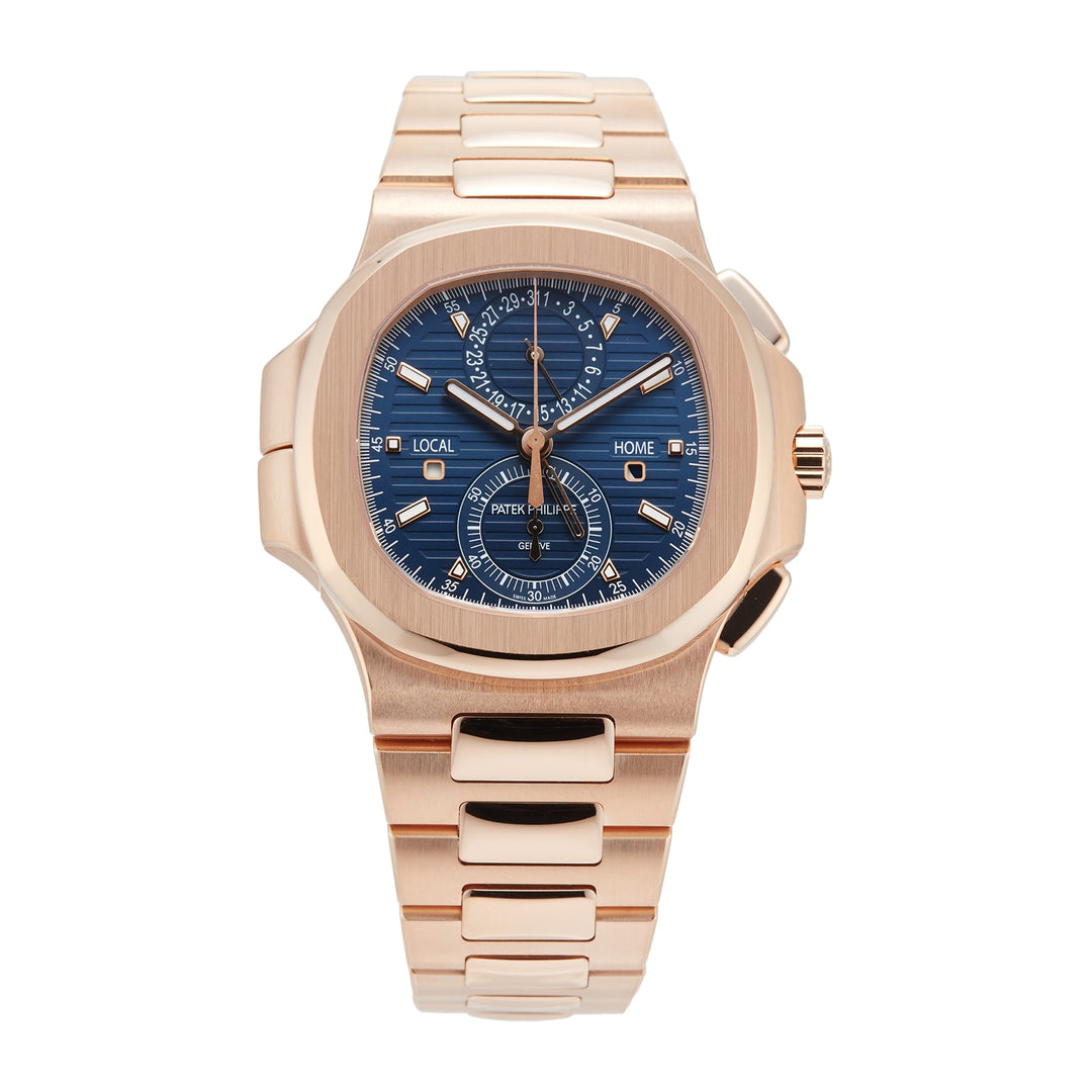 Pre-Owned Patek Philippe Nautilus Flyback Chronograph Travel Time 40.5mm Rose Gold 5990/1R-001