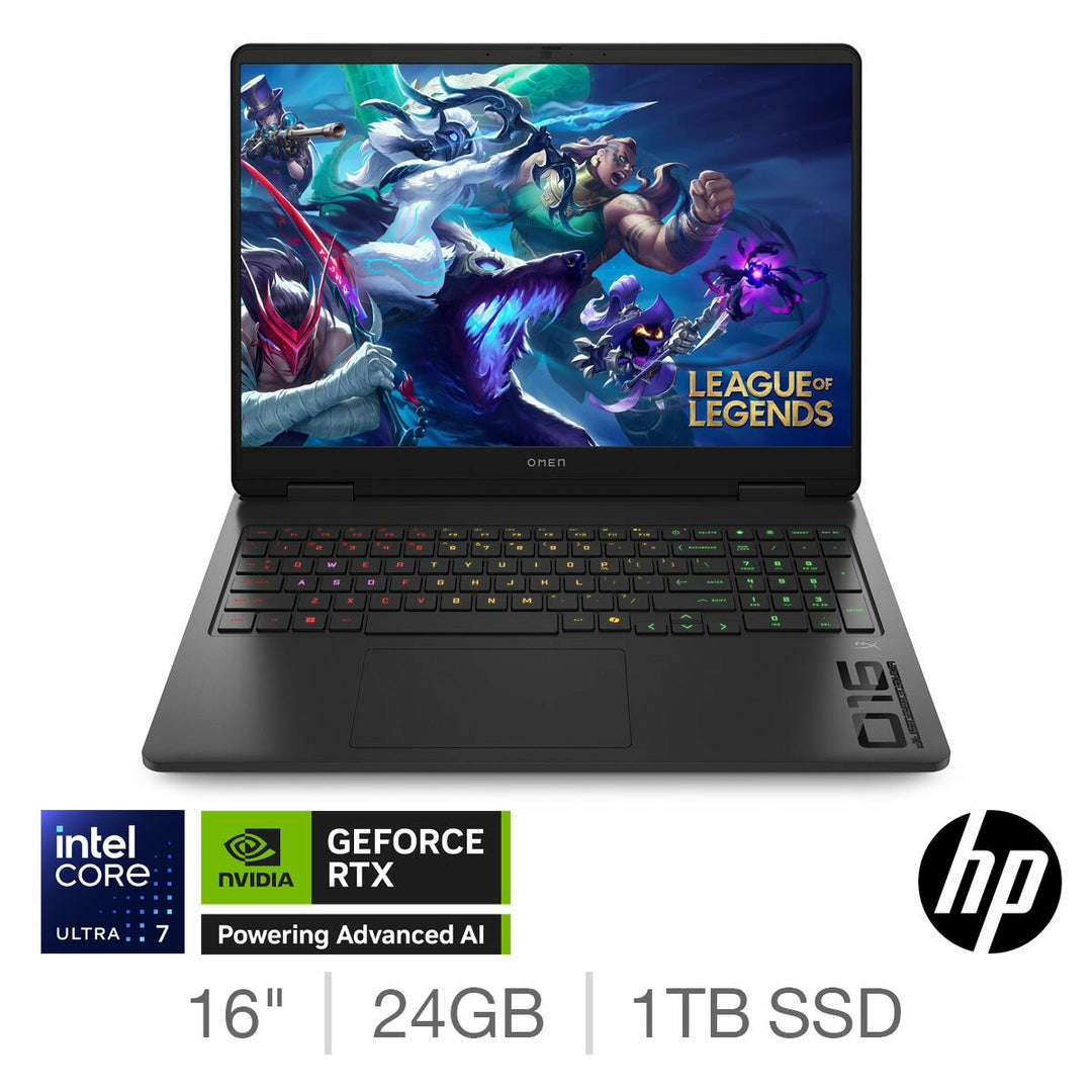HP OMEN, Intel Core Ultra 7, 24GB, 1TB SSD, NVIDIA GeForce RTX 5070, 16 Inch Gaming Laptop, 16-am0011na