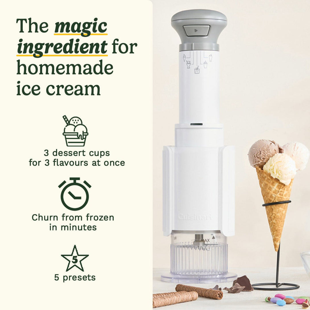 Cuisinart Freezer Wand &amp; Ice Cream Maker With 6 Dessert Tubs