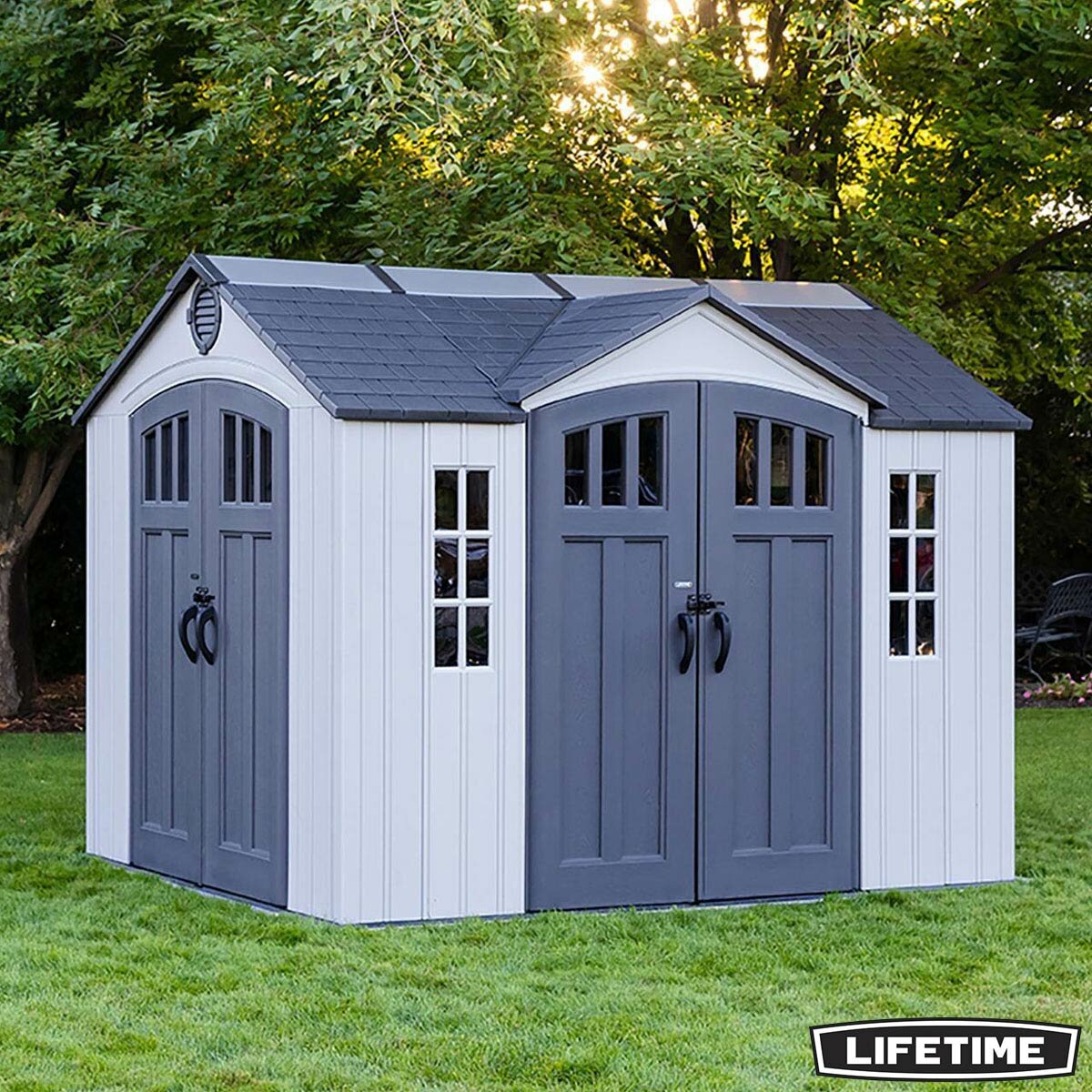 Lifetime 10ft x 8ft (3 x 2.4m) Dual Entry Outdoor Storage Shed - Model ...