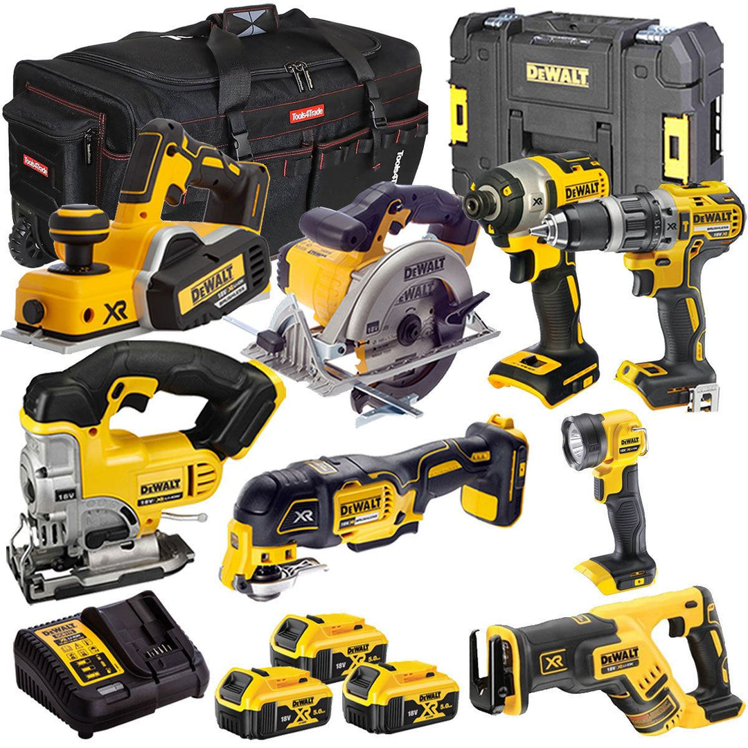 Dewalt 18V 8 Piece Power Tool Kit with 3 x 5.0Ah Battery & Charger T4TKIT-9759
