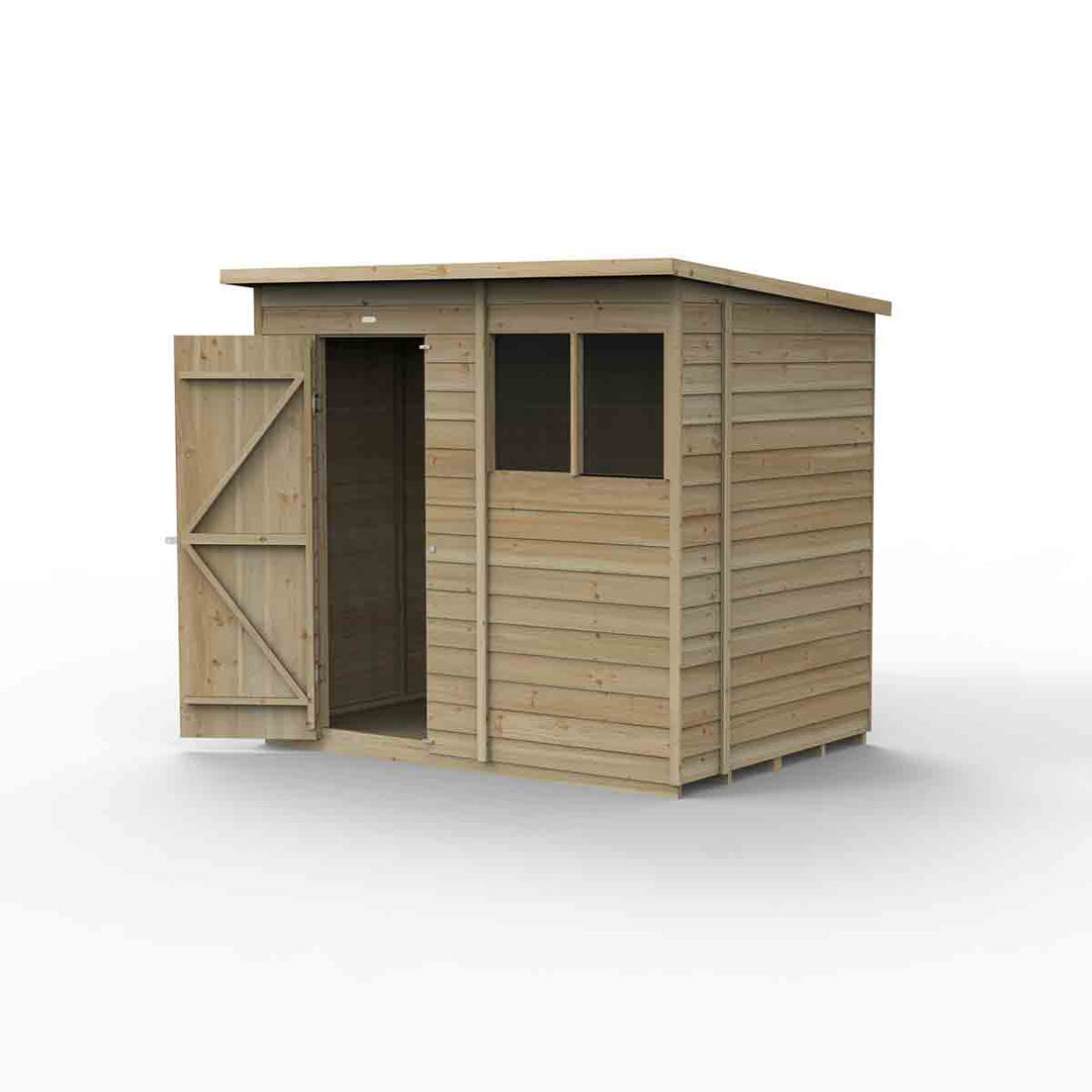Forest Garden 4LIFE Pent Shed 7x5 - Single Door - 2 Windows
