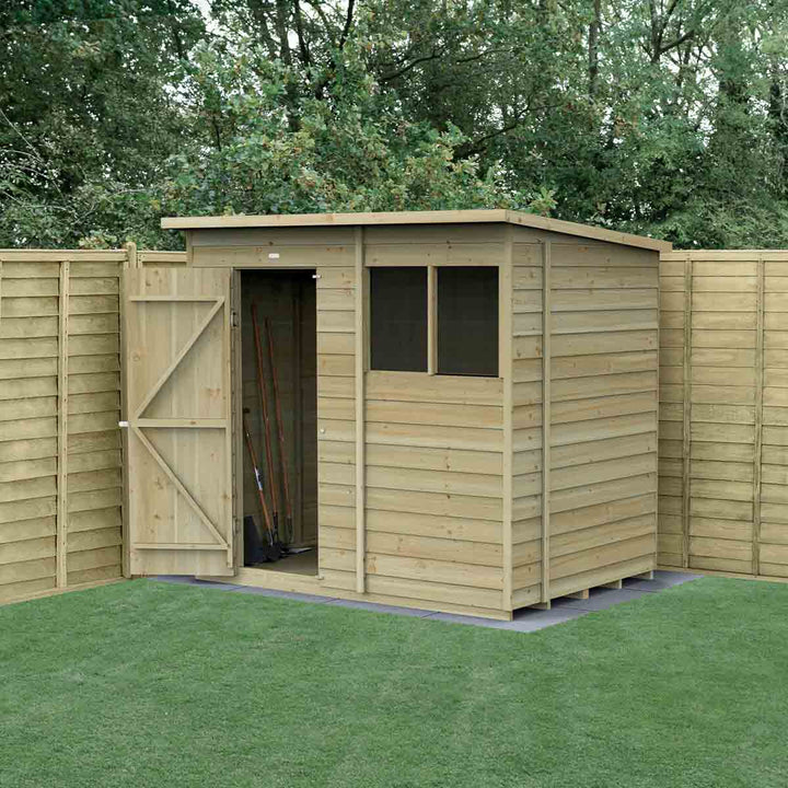 Forest Garden 4LIFE Pent Shed 7x5 - Single Door - 2 Windows