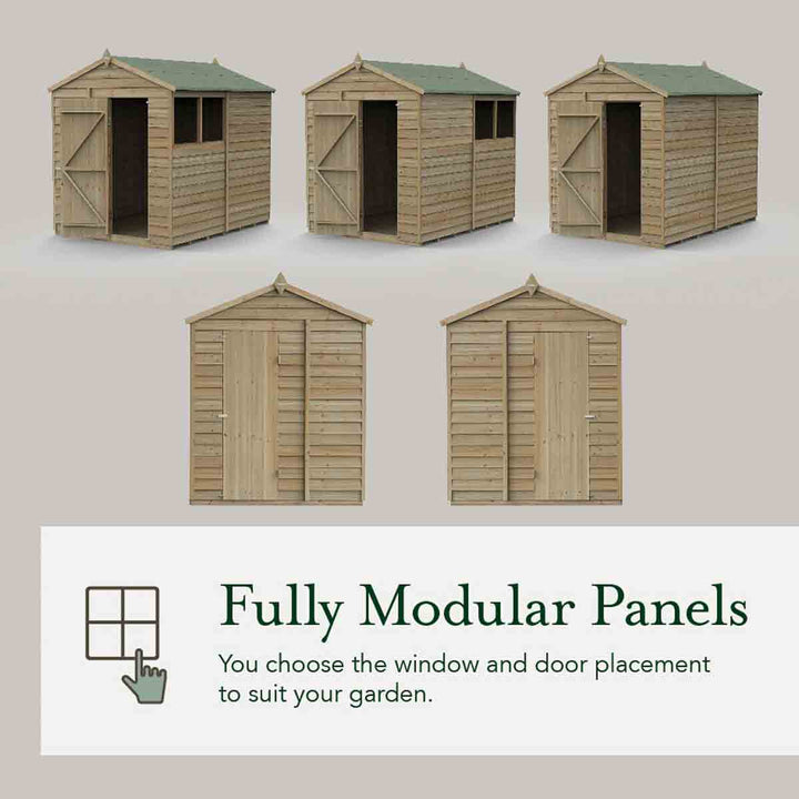 Forest Garden 4LIFE Pent Shed 7x5 - Single Door - 2 Windows