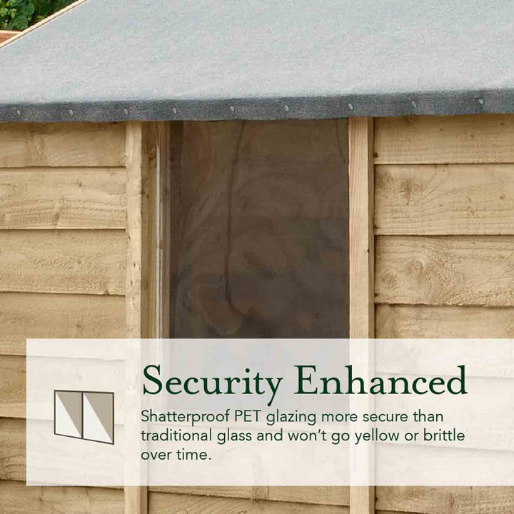 Forest Garden 4LIFE Pent Shed 7x5 - Single Door - 2 Windows