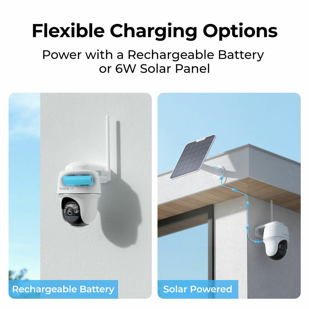Reolink Argus PT Ultra 4K 8MP Wireless Pan &amp; Tilt Solar/Battery Camera with Spotlights + 64GB SD Card - 2 Pack