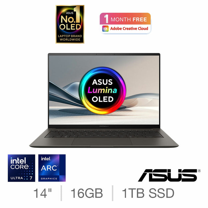 ASUS Zenbook S14, Intel Core Ultra 7, 16GB RAM, 1TB SSD, 14 Inch OLED Laptop, UX5406SA-PZ040W