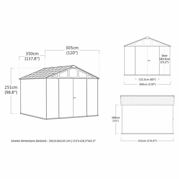 Keter Stronghold 10ft x 11ft 6" (3 x 3.5m) Storage Shed