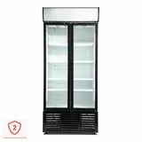 Contender RUG047 783L Commercial Hinged Double Glass Door Fridge, E Rated in White