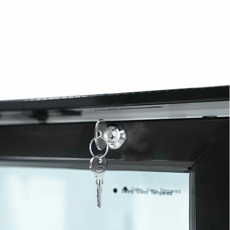 Contender RUG047 783L Commercial Hinged Double Glass Door Fridge, E Rated in White