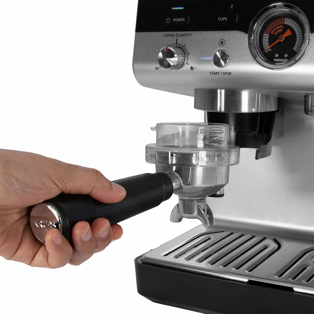 Krups XP801TG0 Precision Steam &amp; Pump Espresso Coffee Machine with Grinder in Black &amp; Stainless Steel