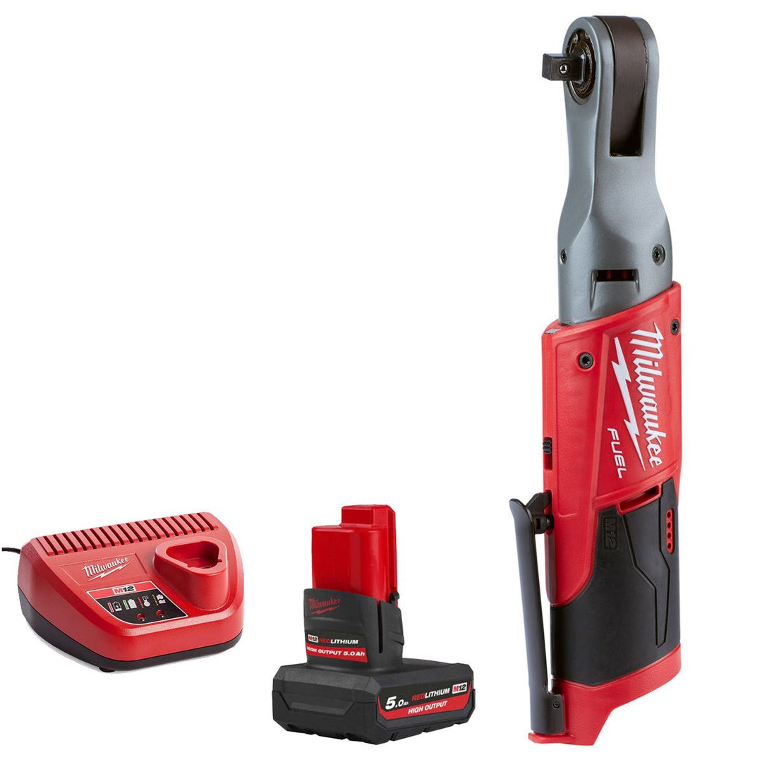 Milwaukee M12FIR38-0 12V 3/8" Fuel Brushless Ratchet with 1 x 5.0Ah Battery &amp; Charger