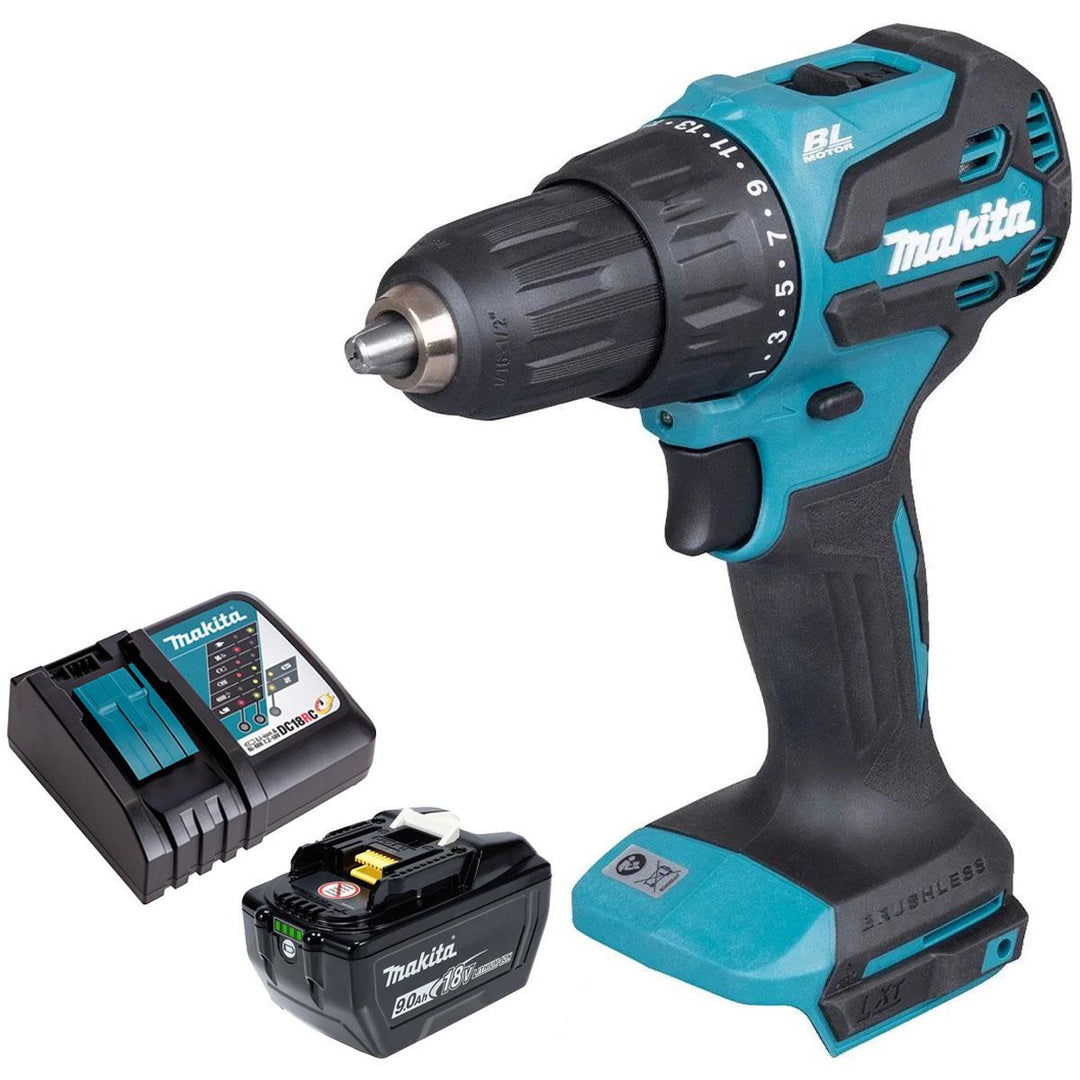 Makita DHP490Z 18V LXT Li-Ion Brushless Combi Drill with 1 x 9.0Ah Battery &amp; Charger