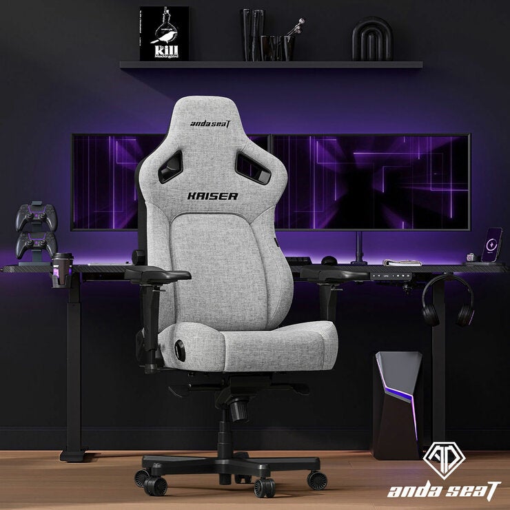 anda seaT Kaiser Series 4 Large Gaming Chair, Grey Fabric