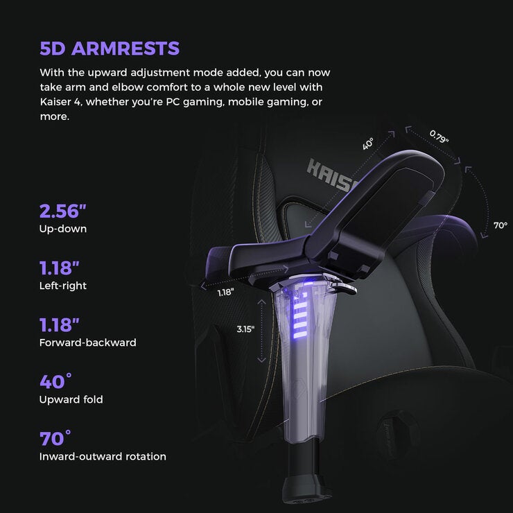 anda seaT Kaiser Series 4 Large Gaming Chair, Grey Fabric