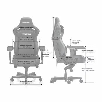 anda seaT Kaiser Series 4 Large Gaming Chair, Grey Fabric