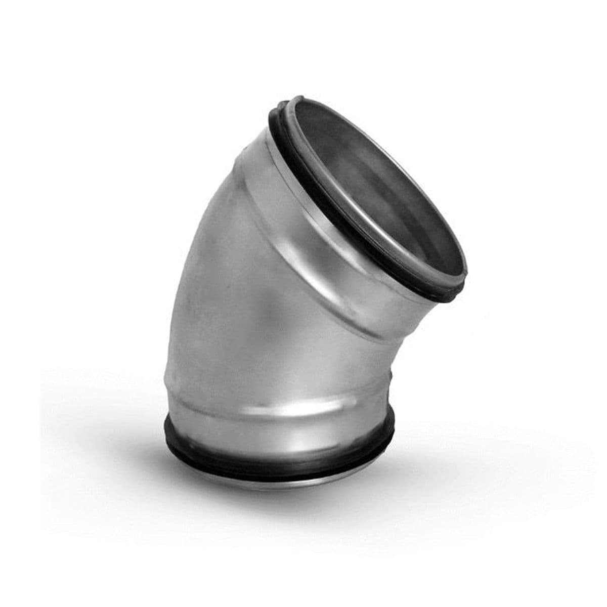 SpiraSafe 45 degree Elbow Pressed Bend Duct Fitting For Circular Spiral Ducting With Rubber Seal 125mm