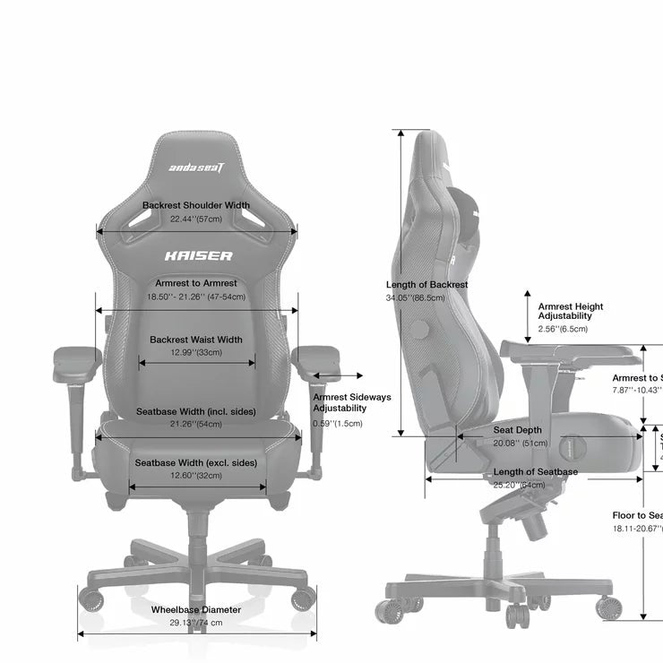 anda seaT Kaiser 4 Series Extra Large Gaming Chair, Black