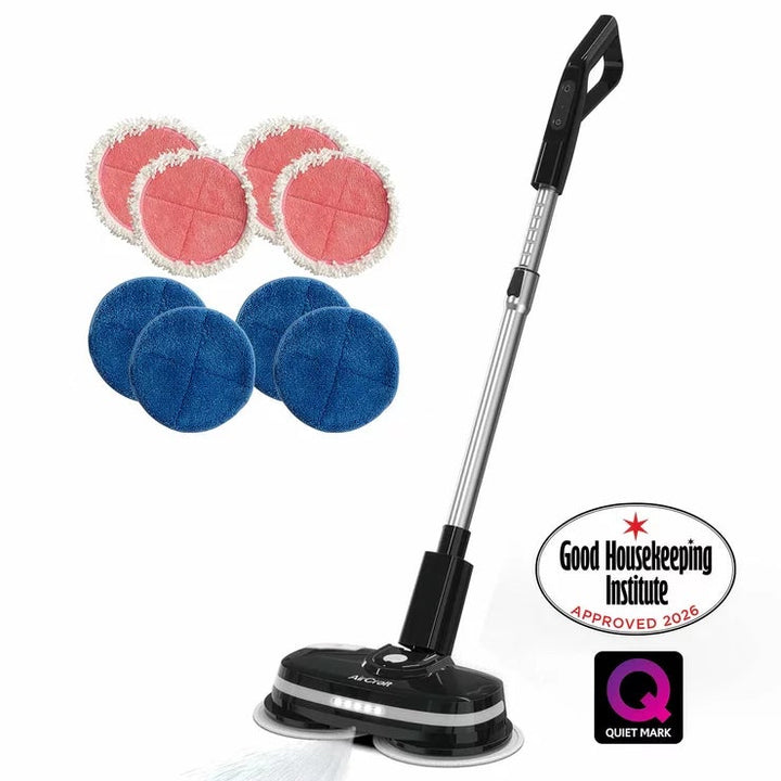 AirCraft PowerGlide Cordless Hard Floor Cleaner &amp; Polisher Black + Extra Set of Pads
