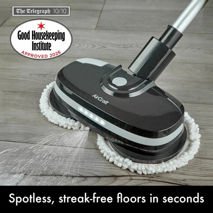 AirCraft PowerGlide Cordless Hard Floor Cleaner &amp; Polisher Black + Extra Set of Pads