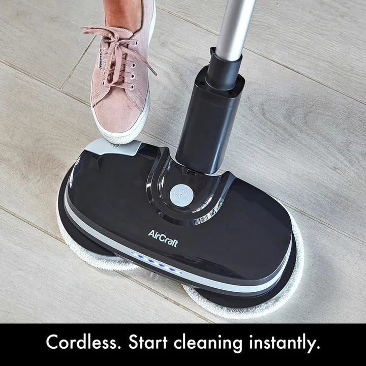 AirCraft PowerGlide Cordless Hard Floor Cleaner &amp; Polisher Black + Extra Set of Pads