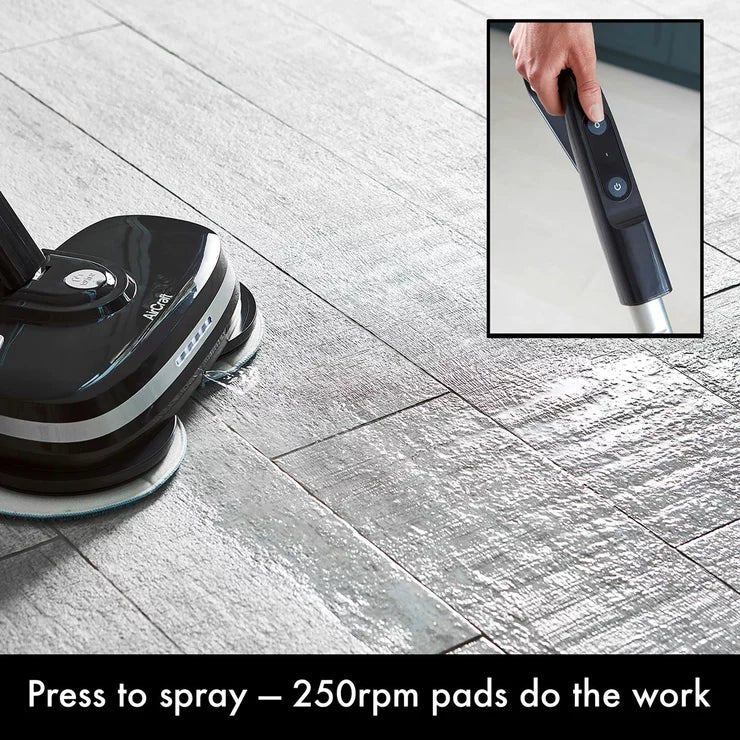 AirCraft PowerGlide Cordless Hard Floor Cleaner &amp; Polisher Black + Extra Set of Pads