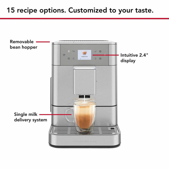 KitchenAid 5KES8556BSX Fully Automatic KF6 Espresso Coffee Machine in Stainless Steel