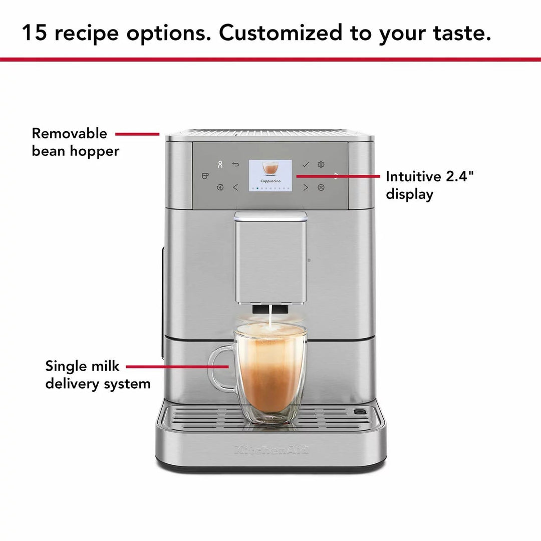 KitchenAid 5KES8556BSX Fully Automatic KF6 Espresso Coffee Machine in Stainless Steel