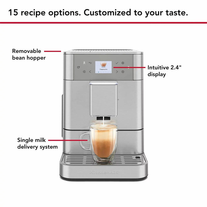 KitchenAid 5KES8556BSX Fully Automatic KF6 Espresso Coffee Machine in Stainless Steel