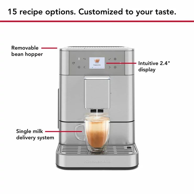 KitchenAid 5KES8556BSX Fully Automatic KF6 Espresso Coffee Machine in Stainless Steel