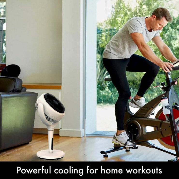 AirCraft LUME Ultra Quiet 2 in 1 Air Circulator Fan With Remote &amp; LED Backlight in Stone White
