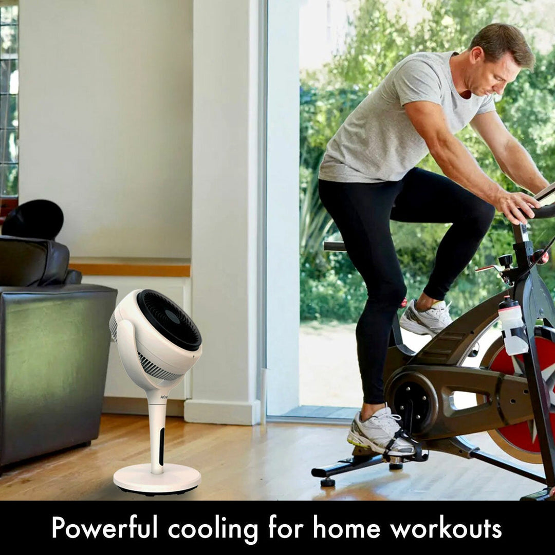 AirCraft LUME Ultra Quiet 2 in 1 Air Circulator Fan With Remote &amp; LED Backlight in Stone White