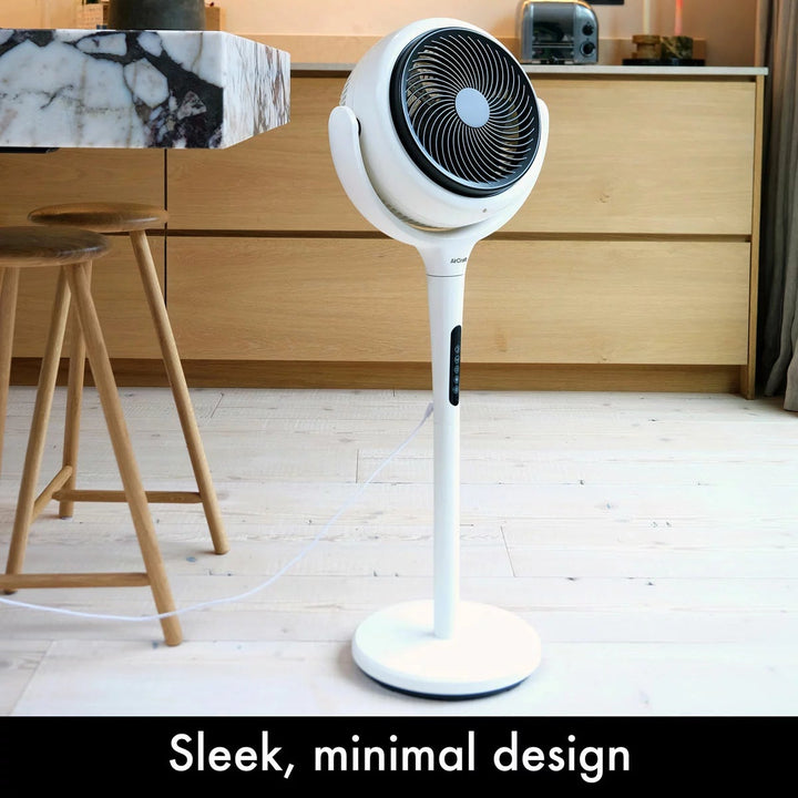 AirCraft LUME Ultra Quiet 2 in 1 Air Circulator Fan With Remote &amp; LED Backlight in Stone White