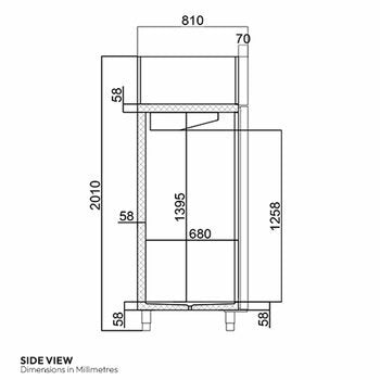 Contender FZU004 Commercial 600L Single Door Catering Freezer, D Rated in Stainless Steel