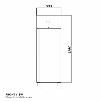 Contender FZU004 Commercial 600L Single Door Catering Freezer, D Rated in Stainless Steel