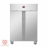 Contender FZU011 Commercial 1200L Double Door Freezer, E Rated in Stainless Steel