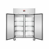 Contender FZU011 Commercial 1200L Double Door Freezer, E Rated in Stainless Steel