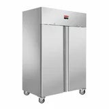 Contender FZU011 Commercial 1200L Double Door Freezer, E Rated in Stainless Steel