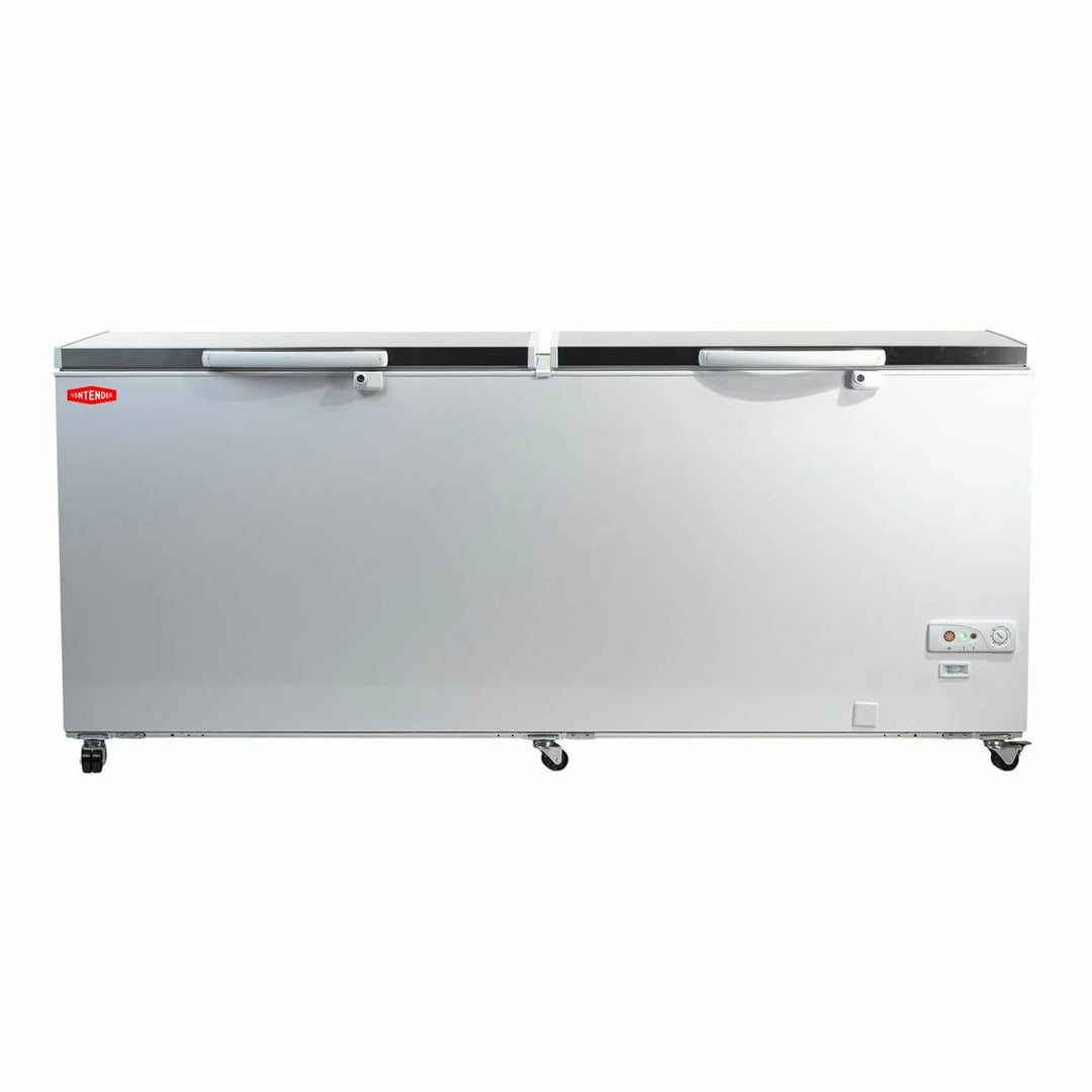 Contender FZC019 Commercial 655L Twin Lid Chest Freezer, D Rated in White