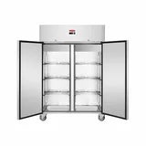 Contender FZU011 Commercial 1200L Double Door Freezer, E Rated in Stainless Steel