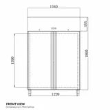 Contender FZU011 Commercial 1200L Double Door Freezer, E Rated in Stainless Steel