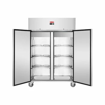 Contender FZU011 Commercial 1200L Double Door Freezer, E Rated in Stainless Steel