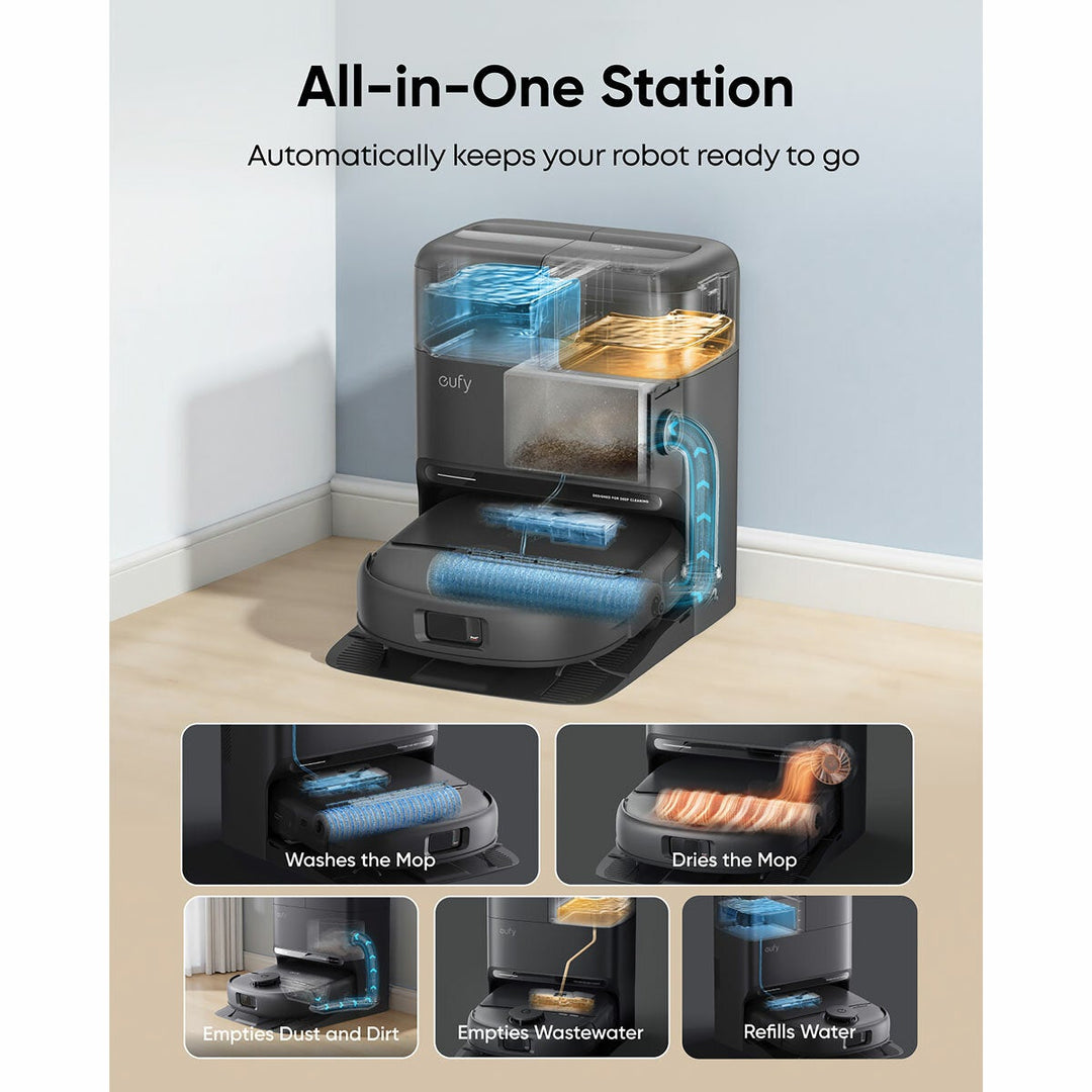 Eufy T211AV11 X12 Pro Robot Vacuum &amp; Mop with Accessory Kit Bundle in Black