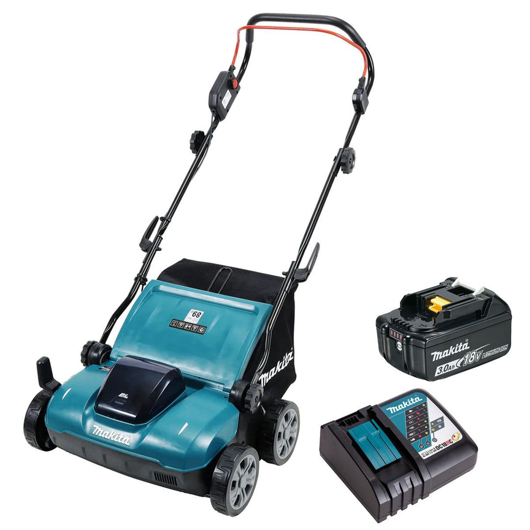 Makita DUV320Z 18V LXT Brushless 320mm Scarifier with 1 x 3.0Ah Battery &amp; Charger