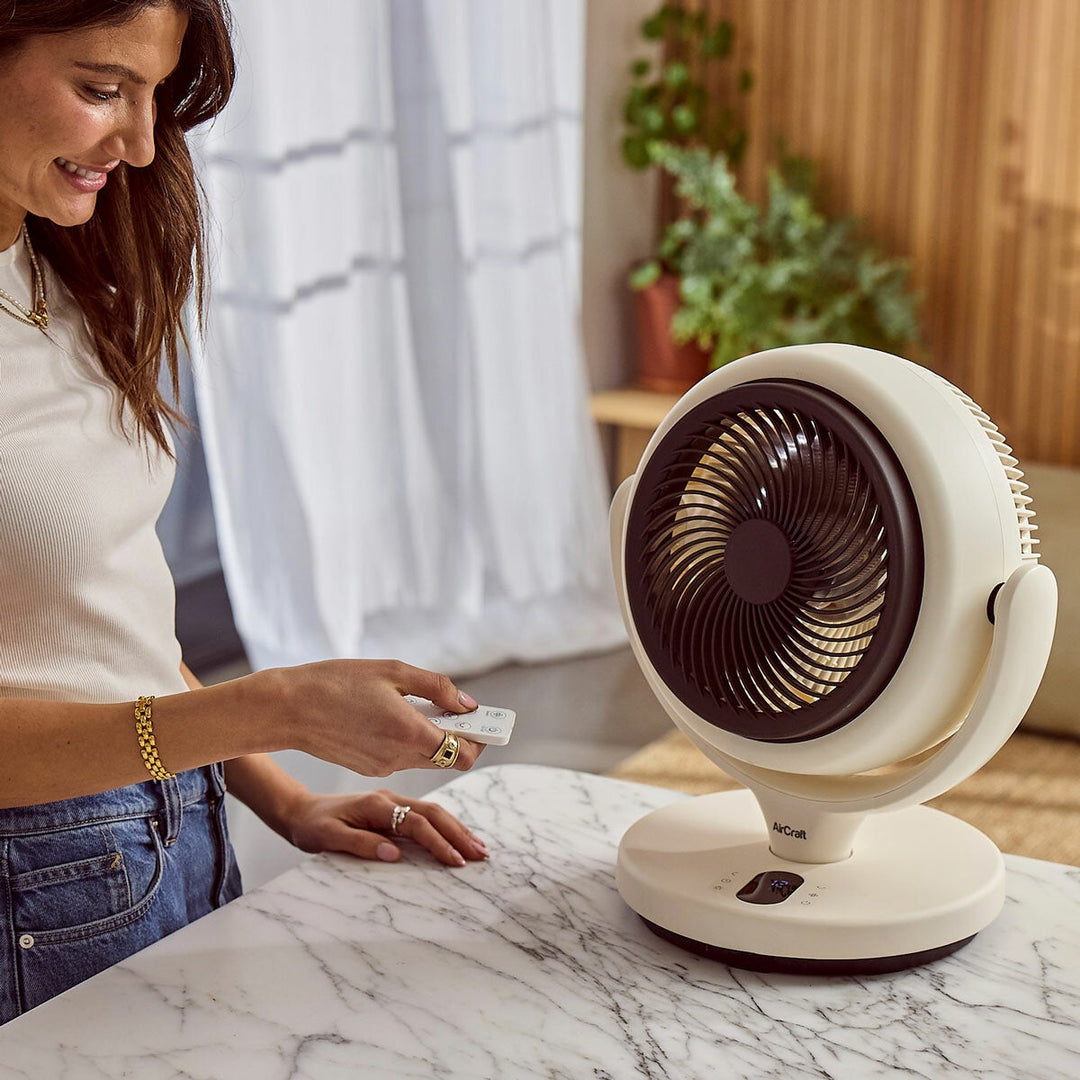 AirCraft LUME MINI Ultra Quiet Air Circulator Desktop Fan with Remote &amp; Ambient Backlight