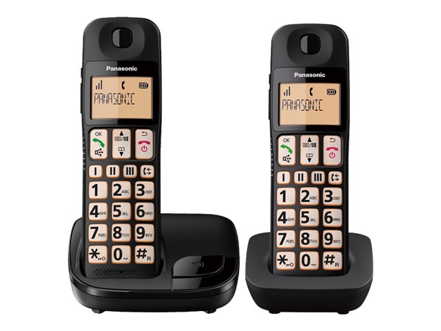 TieDex UK Panasonic KX-TGE112EB - cordless phone with caller ID/call waiting + additional handset