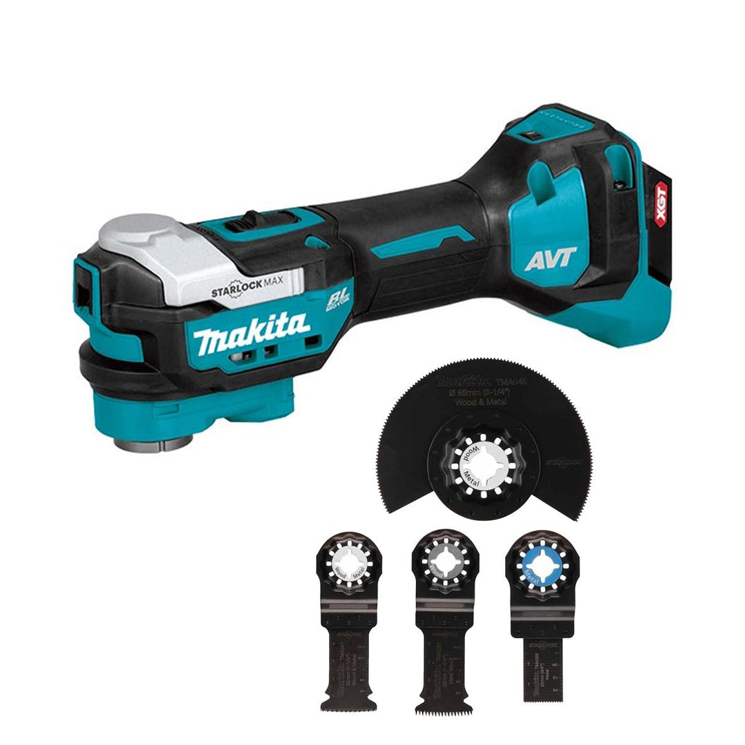 Makita TM001GZ 40V Max XGT Brushless Starlock Max Multi Tool with 4 Piece Blade Set